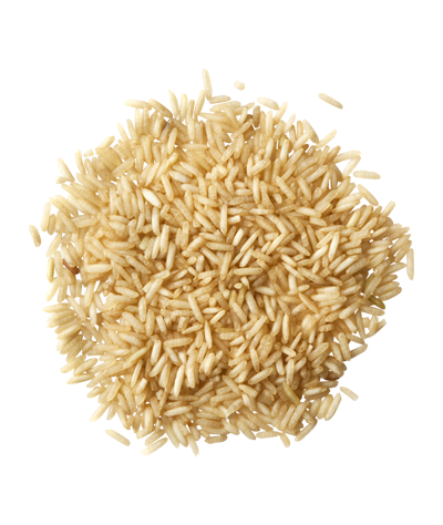 Brown rice scattered