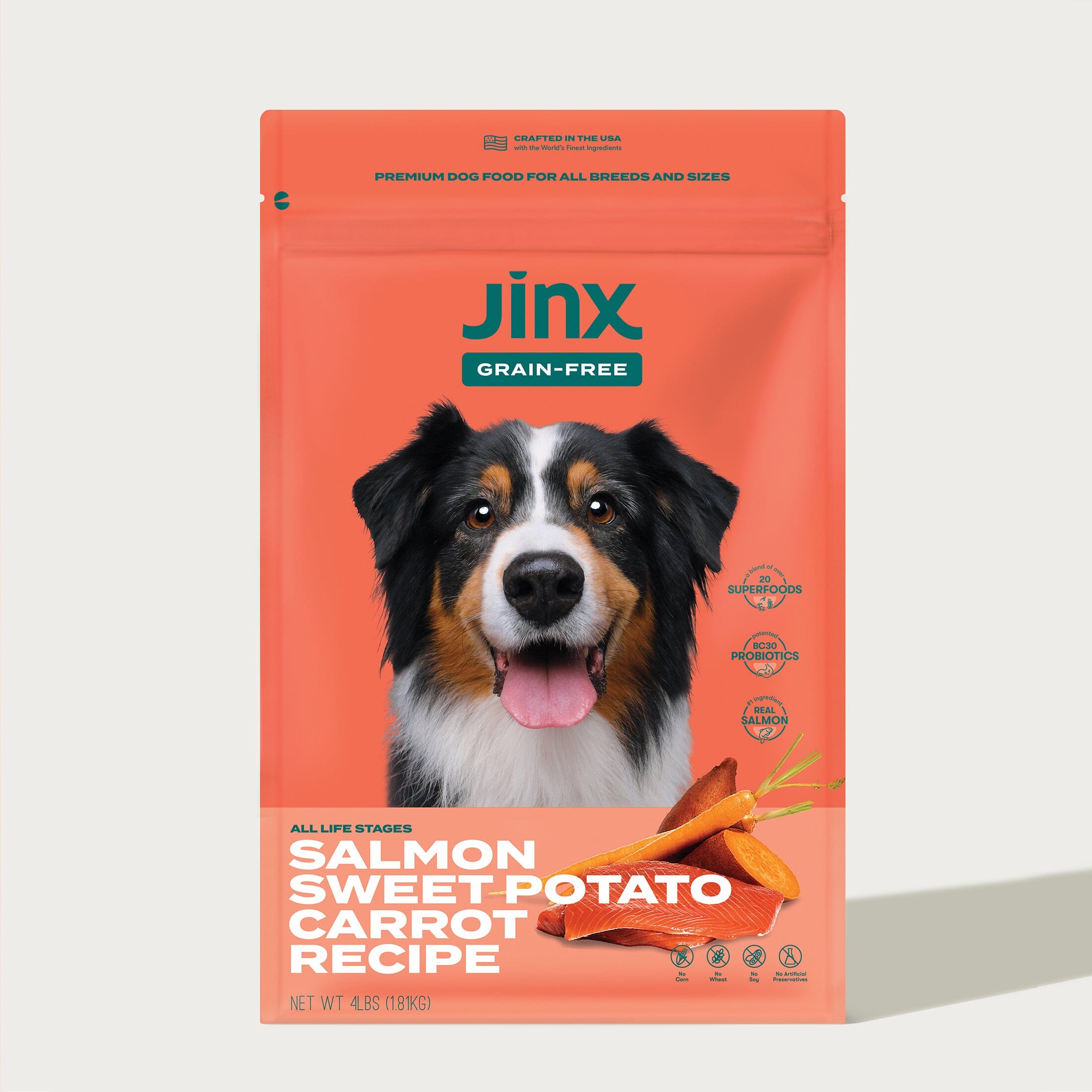Grain-Free Salmon & Carrot Kibble Dog Kibble Jinx 