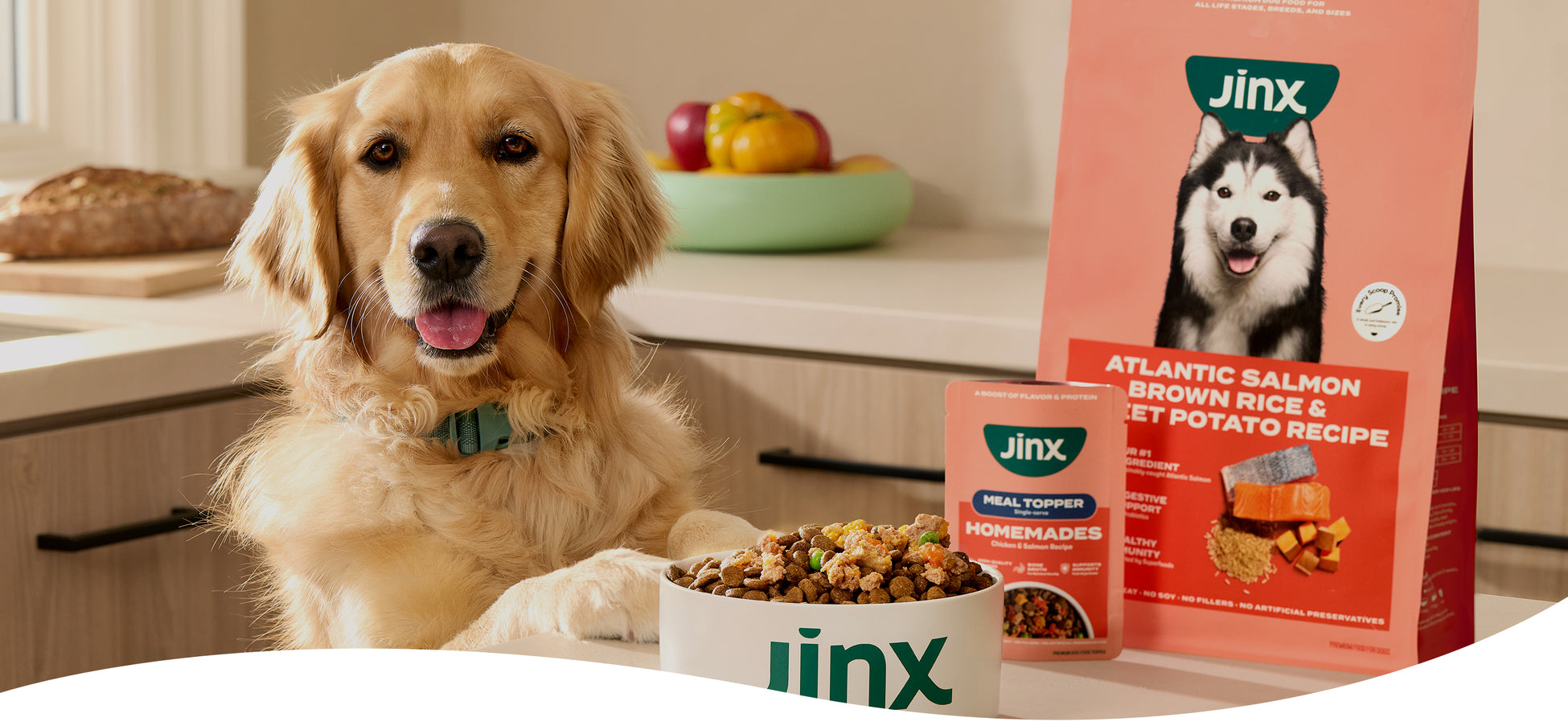Jinx Real dog food made to feed real life.