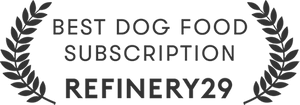 award of "best dog food subscription" given to Jinx from Refinery 29